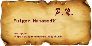 Pulger Manassé névjegykártya
